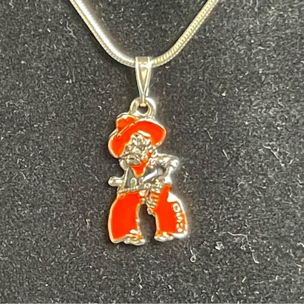 Pistol Pete OSU Pendant Silver Tone Necklace - Picture 4 of 8